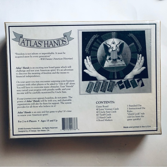 Vintage Atlas’ Hands Board Game, New, Sealed (Shrink wrap - perfect as possible) - Picture 8 of 14